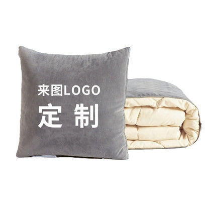 Pillow Custom Logo Dual-Use Two-in-One Pillow quilt Custom Custom Pillow Blanket Car Pillow quilt Advertising Gift - image 5