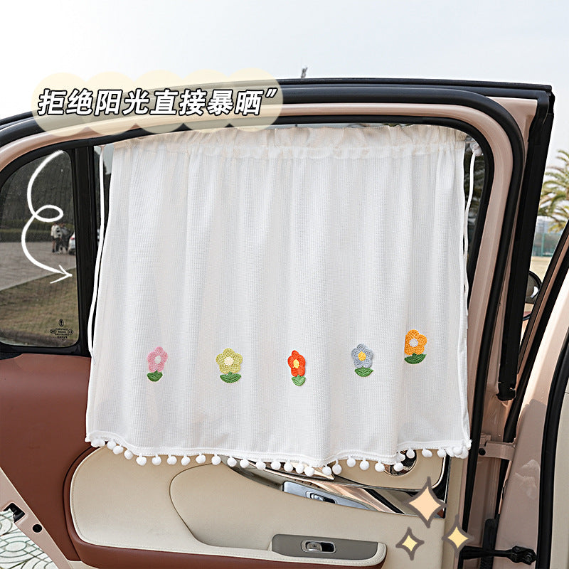 Car Curtain Sunshade Cartoon Fabric Comfortable Car Sun Protection and Heat Insulation Sunshade Curtain Baby Car Window Sunshade Side Block - image 3