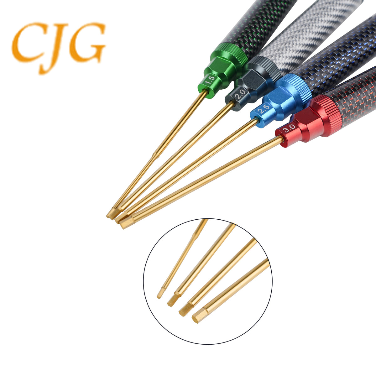 4-piece carbon fiber hexagonal screwdriver suit 1.5/2.0/2.5/3.0mm remote control model car tool suit - image 2