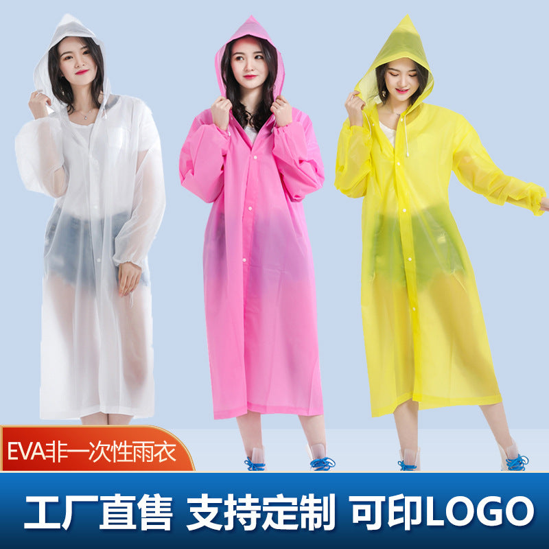 Eva Raincoat Electric Car Non-Disposable Raincoat Adult Style Fashionable Outdoor Hiking Portable Thickeneded Shawl - image 1