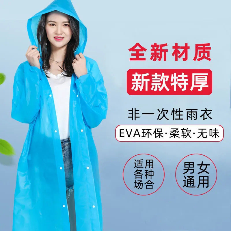 Eva Raincoat Electric Car Non-Disposable Raincoat Adult Style Fashionable Outdoor Hiking Portable Thickeneded Shawl - image 2