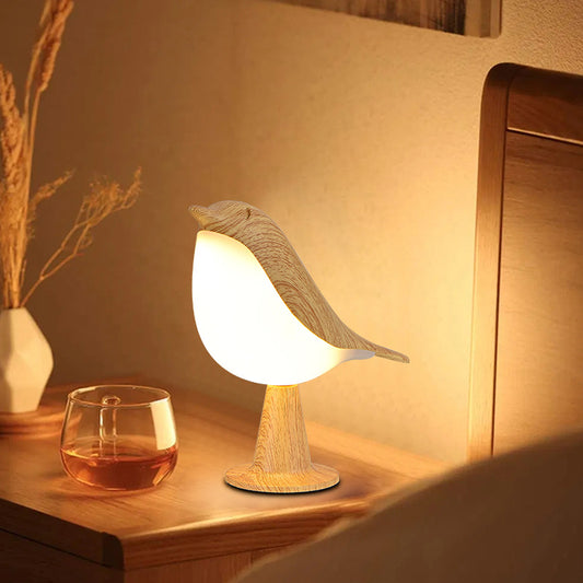 Creative Magpie aromatherapy led car Decoration lamp bedroom bedside Bird night light charging touch atmosphere table lamp - image 1