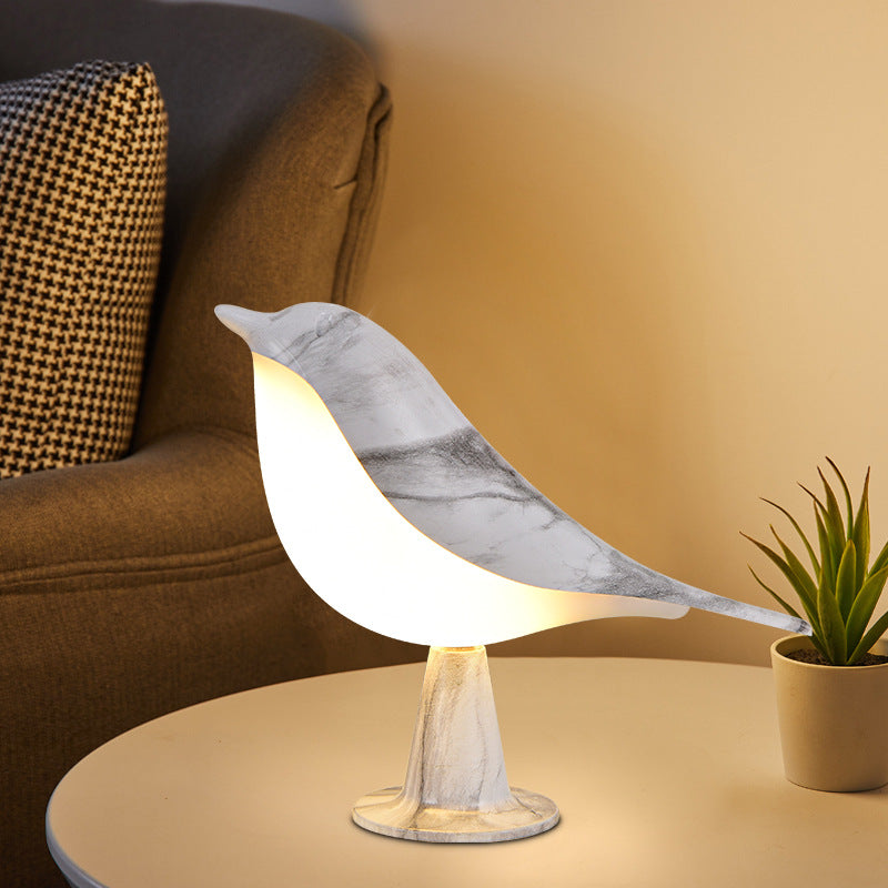 Creative Magpie aromatherapy led car Decoration lamp bedroom bedside Bird night light charging touch atmosphere table lamp - image 2