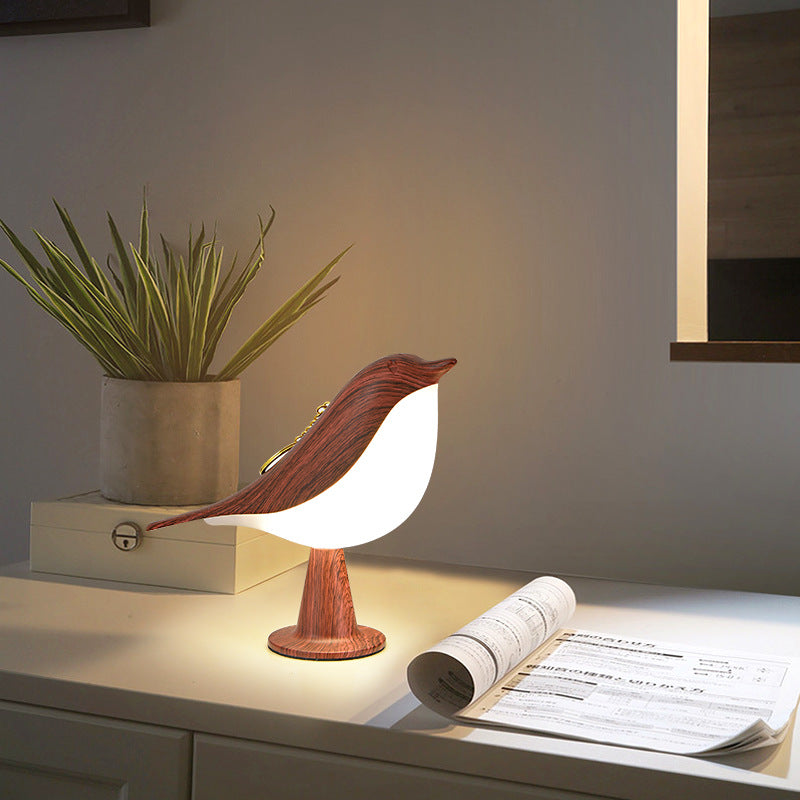 Creative Magpie aromatherapy led car Decoration lamp bedroom bedside Bird night light charging touch atmosphere table lamp - image 3