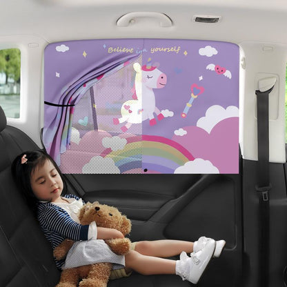 Car sunshade sun protection heat insulation sunshade window baby light blocking artifact magnetic suction retractable curtain car curtain - image 1