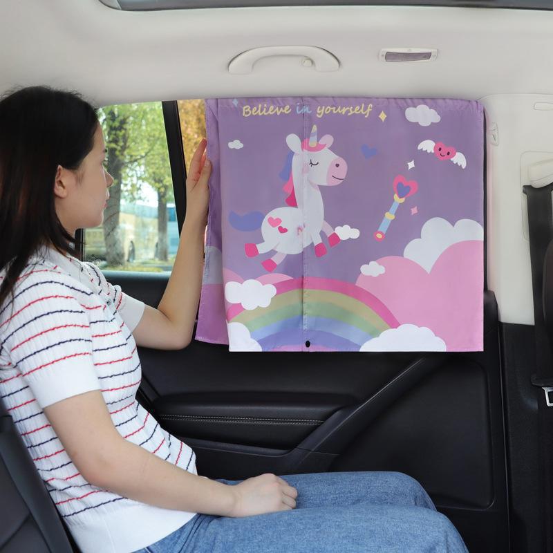 Car sunshade sun protection heat insulation sunshade window baby light blocking artifact magnetic suction retractable curtain car curtain - image 3