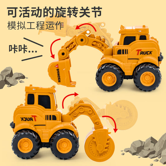 Press sliding back force engineering car police car car children's gift children's toy car wholesale market stall - image 2