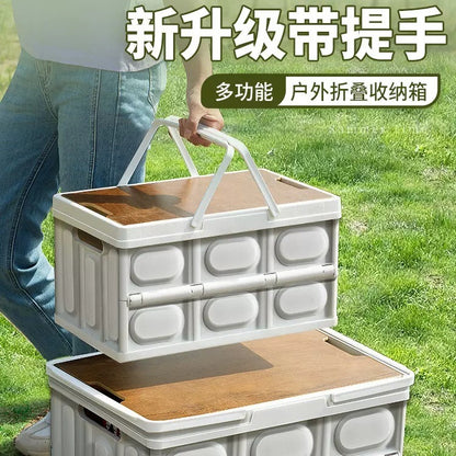 Outdoor Camping Storage Box, Car Trunk Organizer, Car Folding Thickened Storage Box, Plastic Storage Box - image 2