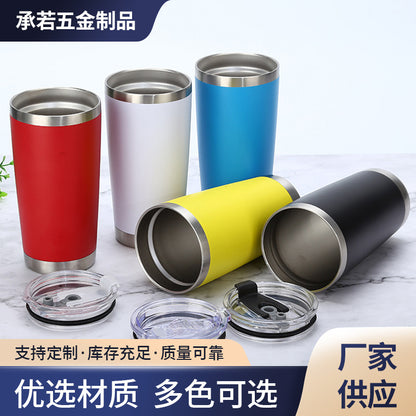 Amazon 20oz car cup car large capacity ice cup double vacuum stainless steel beer straw thermos cup - image 1