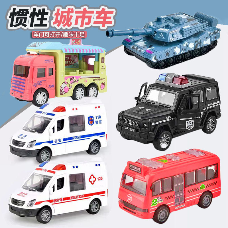 Cross-Border Children's Toy Car Police Car Tank Car Simulation City Car Boys and Girls Inertia Car Toys Wholesale - image 1
