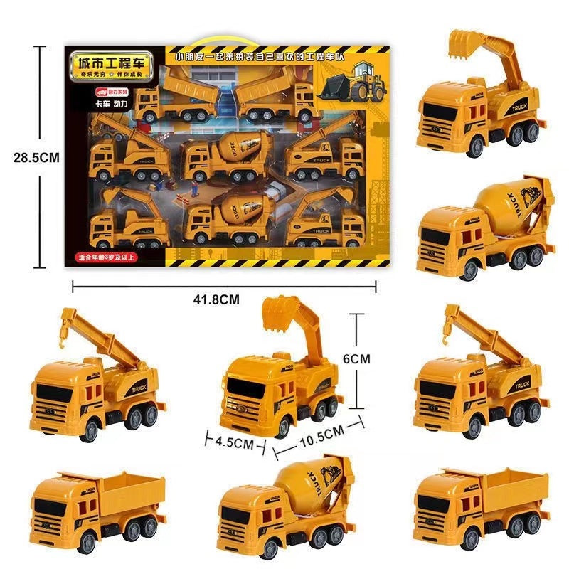 Baby toy 3-year-old 6-boy engineering vehicle large digging soil stirring dump crane pull back car suit - image 5