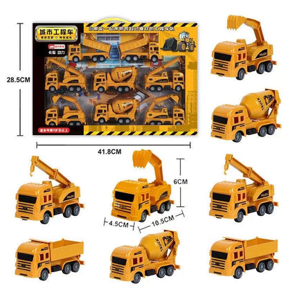 Baby toy 3-year-old 6-boy engineering vehicle large digging soil stirring dump crane pull back car suit - image 5
