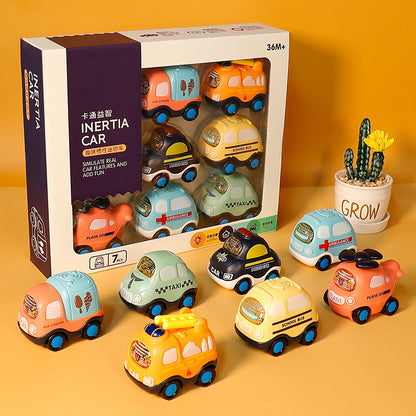 Children's Car Toy Set Inertia Car Non-back Boy Baby Model Fall Resistant One Year Old Two Girls Baby - image 1
