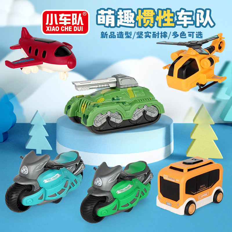 Cross-Border Children's Toys Bus Helicopter Motorcycle Plastic Car Wholesale Kindergarten Cartoon Gifts - image 1