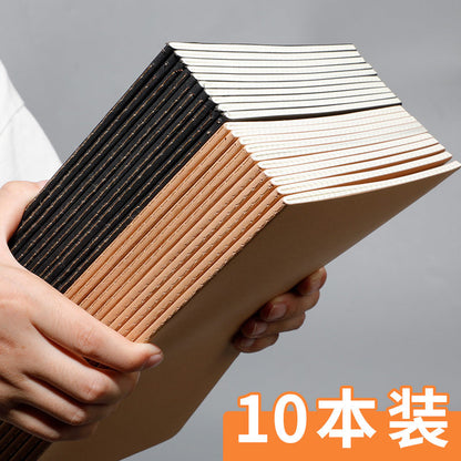 Kraft Paper Notebook Subsubject Mathematics Chinese Exercise Thin 16K Car Line Book Square Line Book a4 Large Book - image 1