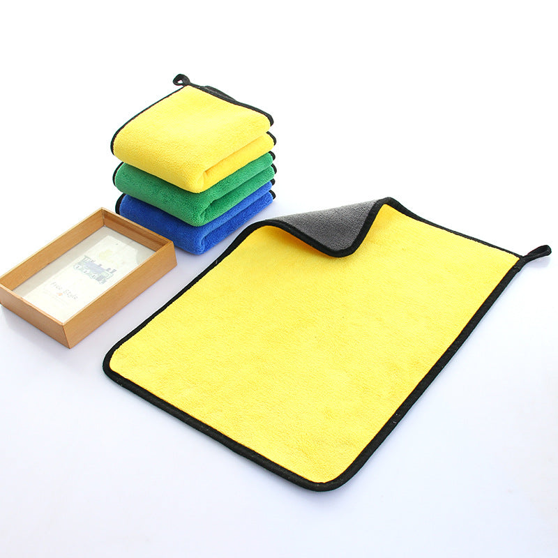 Coral fleece car cloth car wash towel double color car towel thickened absorbent double-sided car towel can be printed logo - image 5
