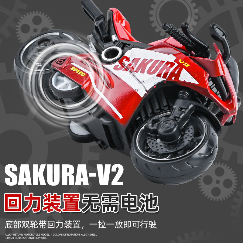 Douyin Internet Celebrity Kidsren's Toy Boy Artificial Mini Toy Car Model Alloy Pull-Back Motorcycle Export Toy - image 3
