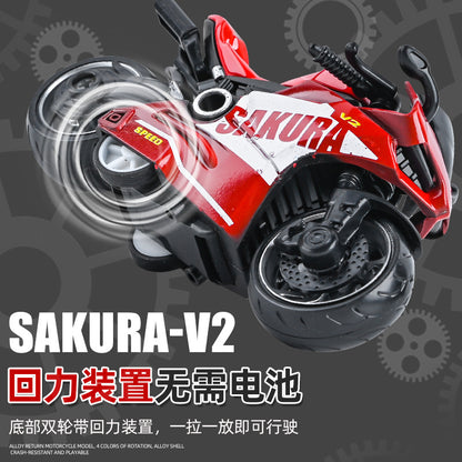 Douyin Internet Celebrity Kidsren's Toy Boy Artificial Mini Toy Car Model Alloy Pull-Back Motorcycle Export Toy - image 3