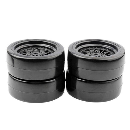 RC model 1:10 remote control car drift tire bald head hard tire RV flat car drift 94123 nylon wheels - image 4