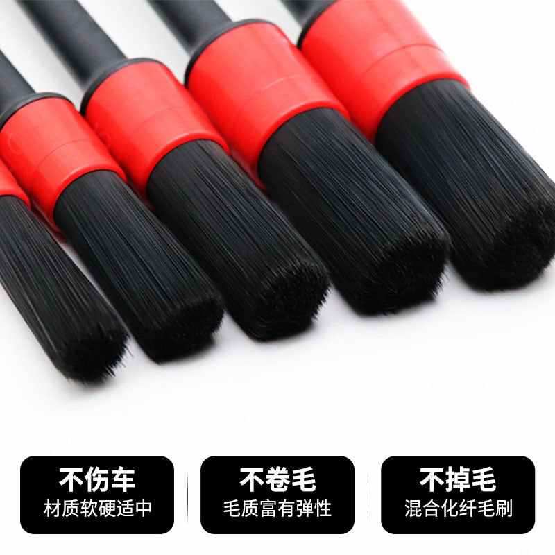 Car Interior Cleaning Brush Set of 5 Pieces, Wheel Gap Round Head Brush, Multi-Functional Car Wash Detail Brush - image 2