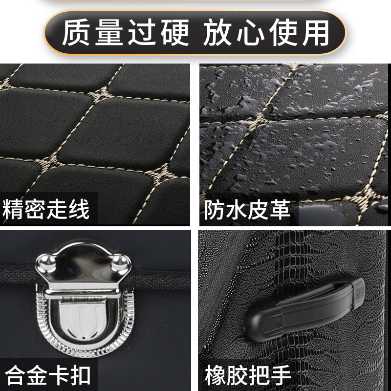 Car trunk storage box car storage box Multifunctional leather folding storage box car storage box - image 4