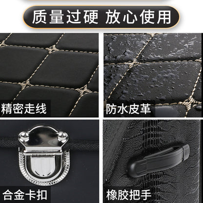 Car trunk storage box car storage box Multifunctional leather folding storage box car storage box - image 4