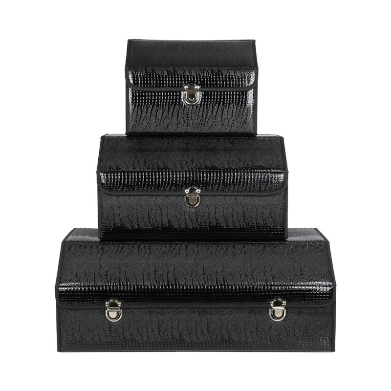 Car trunk storage box car storage box Multifunctional leather folding storage box car storage box - image 5