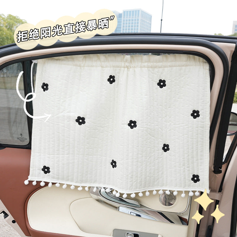 Car sunshade side curtain cartoon car sun protection and heat insulation sunshade cute suction cup car curtain sunshade - image 2