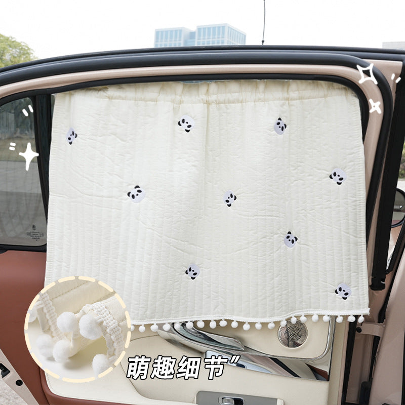 Car sunshade side curtain cartoon car sun protection and heat insulation sunshade cute suction cup car curtain sunshade - image 3