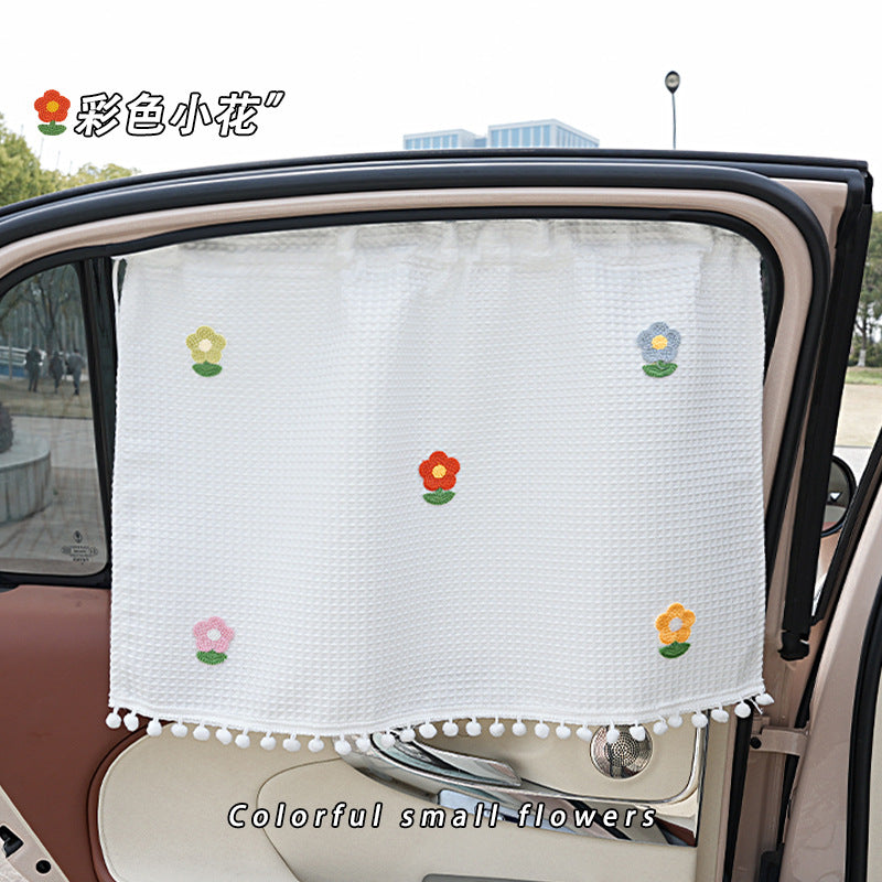 Car Sunshade Summer Curtain Waffle Summer Car Insulated Sunshade Suction Cup Car Window Sun Protection Side Shield - image 3