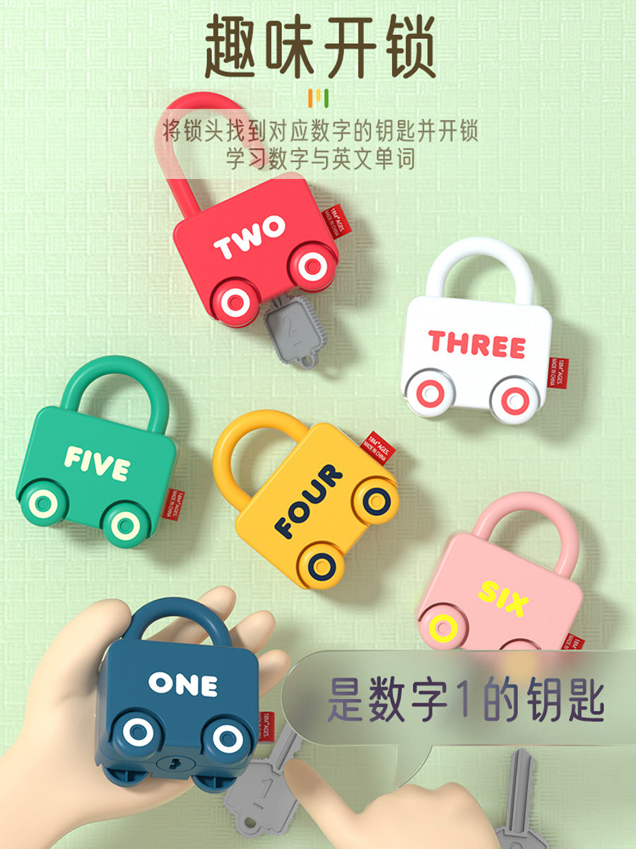 Cross-border educational children's matching lock toy car shape key intelligence development children's ring buckle unlock cognition - image 4