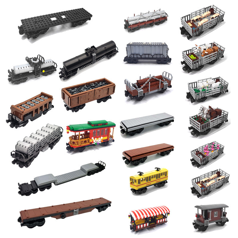 Yutong domestic MOC building block car transport vehicle container wood car small particle assembly building block toy bag - image 1