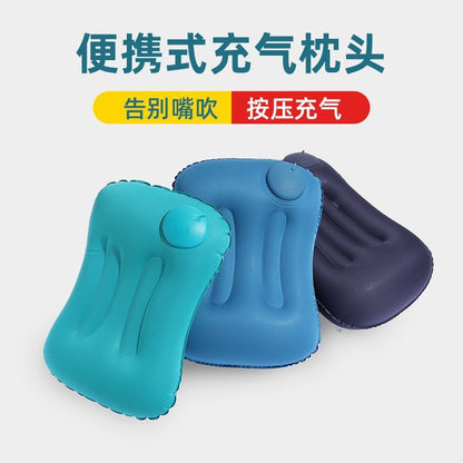 Press inflatable pillow cushion lumbar support outdoor travel essential riding motorcycle nap pillow portable easy storage spot - image 3