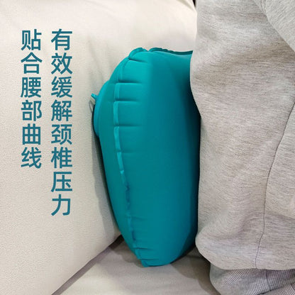 Press inflatable pillow cushion lumbar support outdoor travel essential riding motorcycle nap pillow portable easy storage spot - image 4