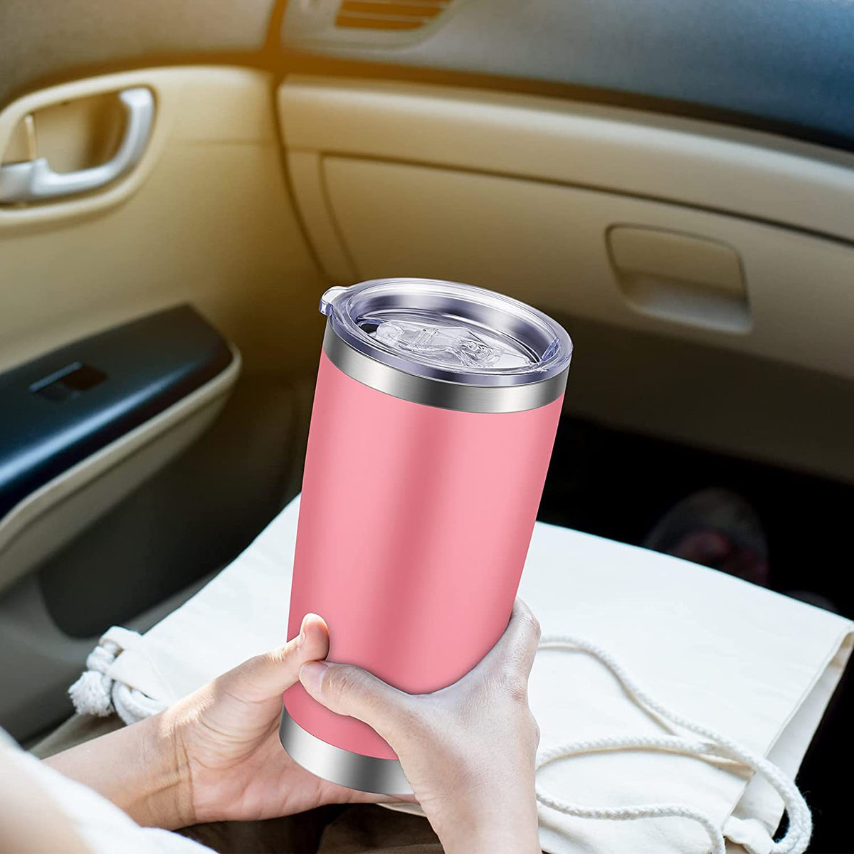 Amazon's Best-Selling 20oz Stainless Steel Car Cup Double-Layer Stainless Steel Thermos Cup Car Portable Ice Cup - image 4
