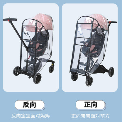 Baby walking artifact baby carriage rain cover wind-proof cover baby car rain-proof cover baby epidemic-proof anti-foam raincoat shed - image 2
