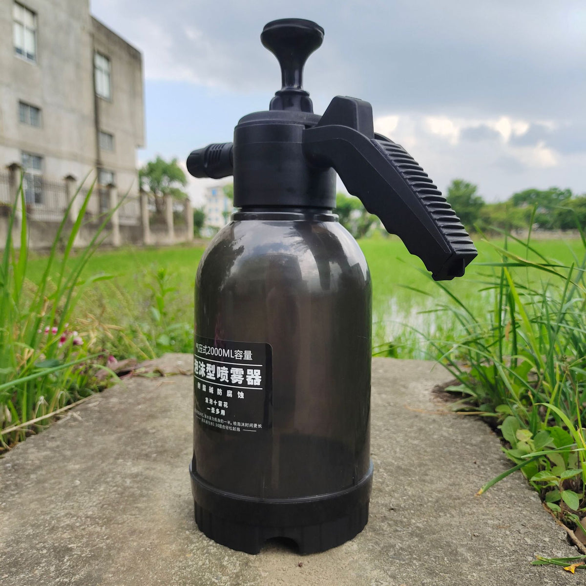Foam watering can Car Wash artifact 2 liter watering can dual-purpose black transparent air pressure handheld sprayer high pressure gardening - image 2