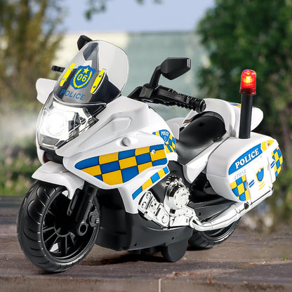Boy's Toy Double Inertia Sound and Light Police Car Sound Effect Police Motorcycle Night Market Children's Toy Stall Supply - image 1