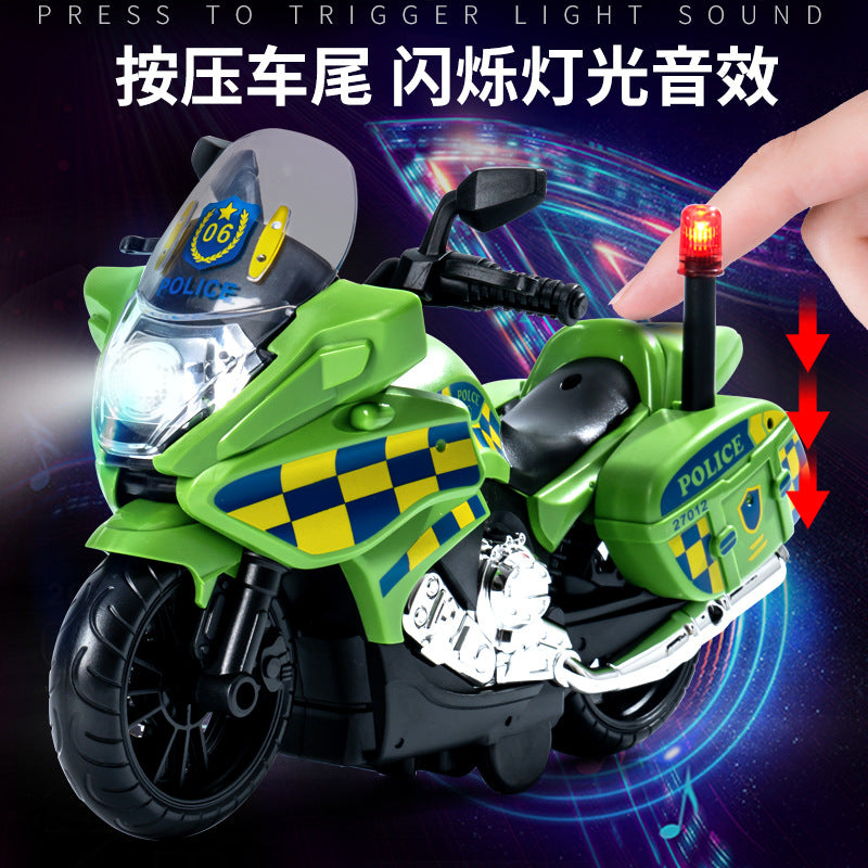 Boy's Toy Double Inertia Sound and Light Police Car Sound Effect Police Motorcycle Night Market Children's Toy Stall Supply - image 4