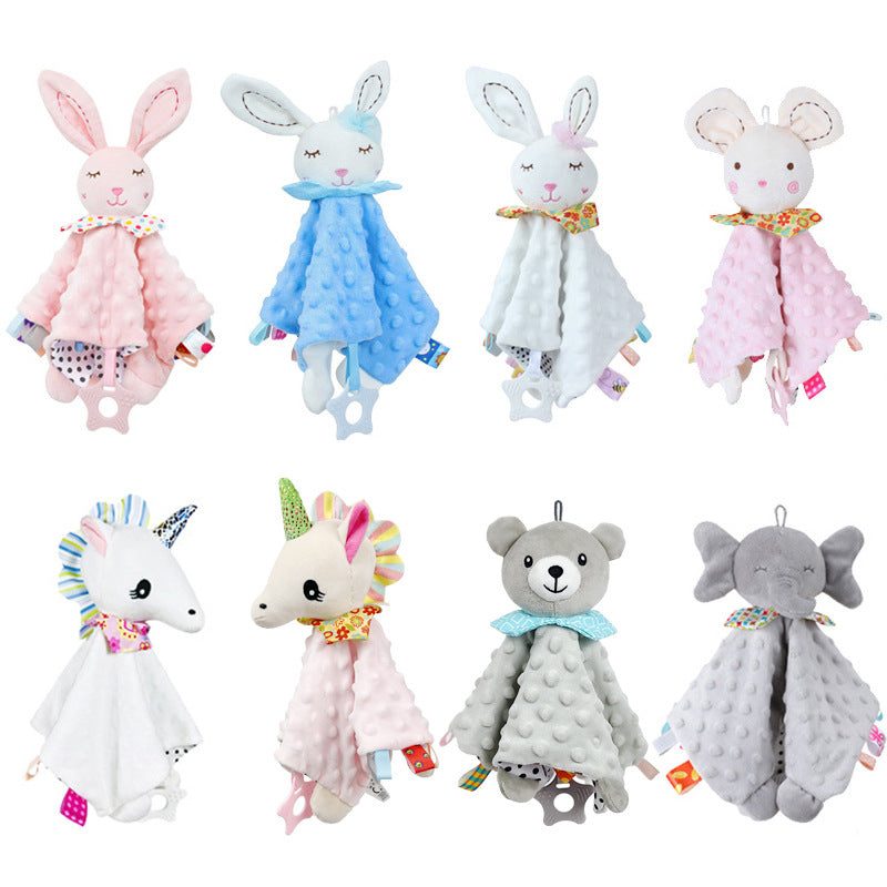 Babsky Baby Animal Ambulatory Towel Cute Cartoon Car Bed Hanging Baby Hand-kerchief Slipper Towel Ambulatory Towel Toy - image 2