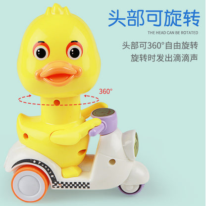 Press type yellow duck toy children's pull-back car Boy motorcycle car baby inertia car child mini - image 4