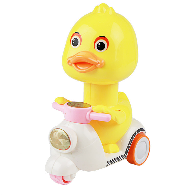 Press type yellow duck toy children's pull-back car Boy motorcycle car baby inertia car child mini - image 5