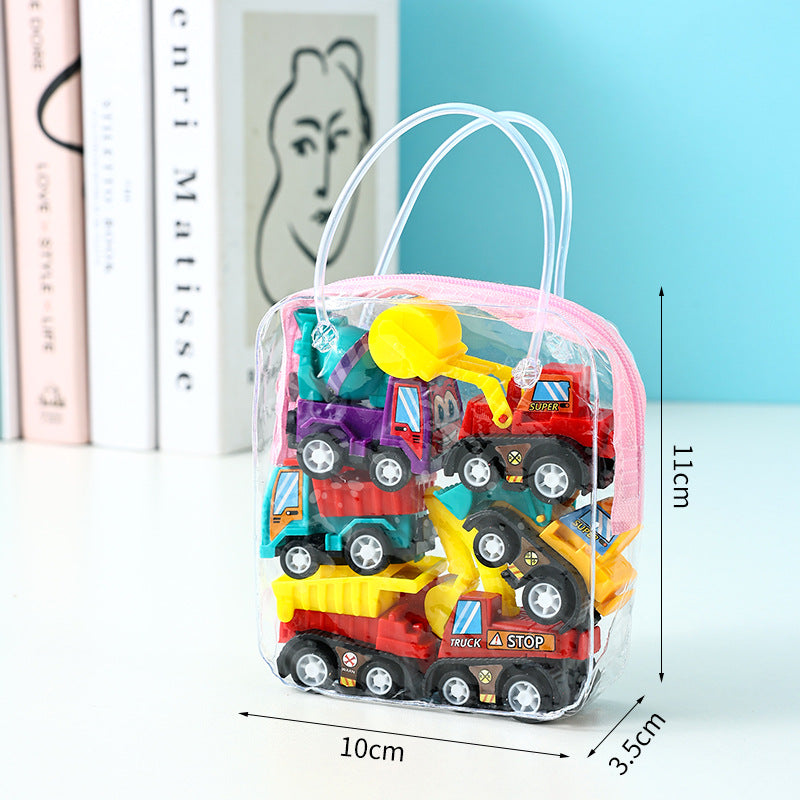 Children's inertia pull-back car suit 1 bag 6 pack engineering car fire truck baby pull-back car cross-border toys wholesale - image 3