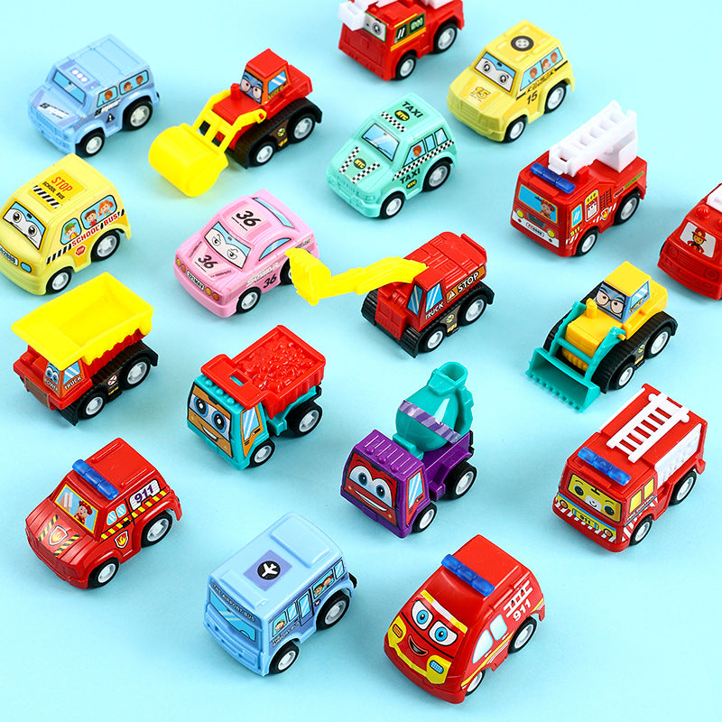 Children's inertia pull-back car suit 1 bag 6 pack engineering car fire truck baby pull-back car cross-border toys wholesale - image 4