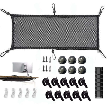 Cross-border business desk bottom simple storage net car net bag cable clip silicone cable winder data cable winder - image 1