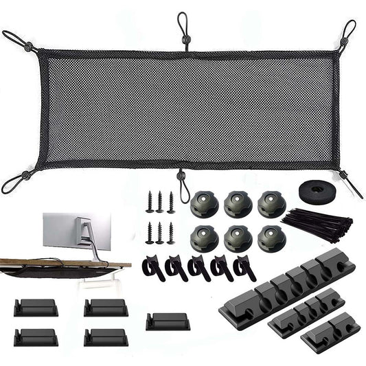 Cross-border business desk bottom simple storage net car net bag cable clip silicone cable winder data cable winder - image 2