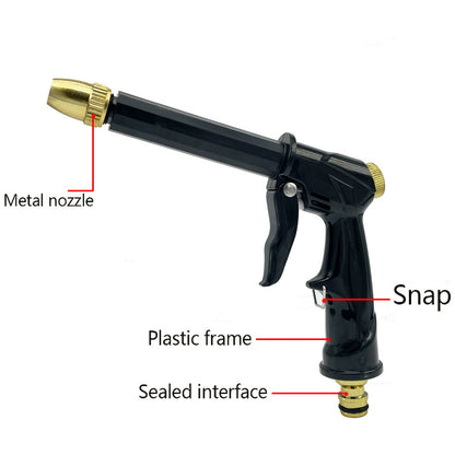New Long Rod Black Gun Household Water Gun High Pressure Car Washing Spray Gun Shower Shower Watering Powerful Car Brush Artifact Cleaning - image 2