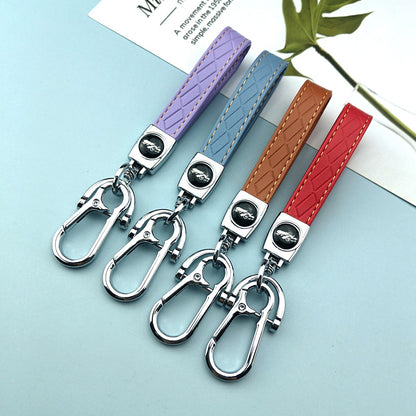 Car Keychain with Contrasting Colors, Diamond-Shaped Embossed Rope Pendant, Cross-Border Keychain Accessories, Car Keychain - image 1