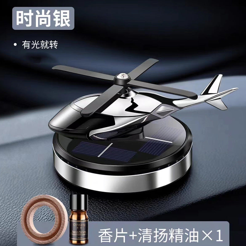 Solar-Powered Rotating Helicopter Car Ornament Creative Aromatherapy Dashboard Cross-Border Men's Car Accessories Fragrance Holder - image 1