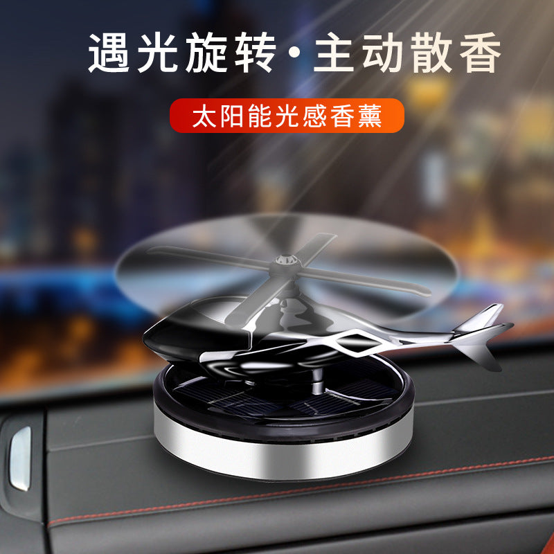 Solar-Powered Rotating Helicopter Car Ornament Creative Aromatherapy Dashboard Cross-Border Men's Car Accessories Fragrance Holder - image 2